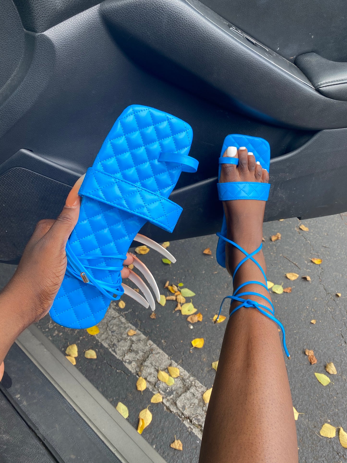 Strap Up Sandals - Blue
