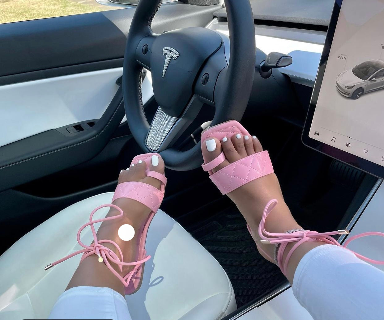 Strap Up Sandals - Pink